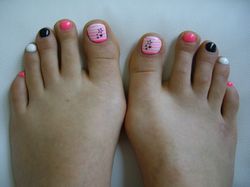 rose neon raye et stamping noir.JPG